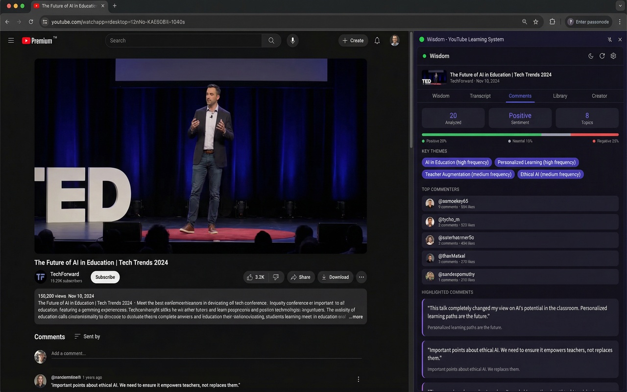 Comment analysis view